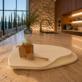 Concrete Honey Dish with Honey Dipper