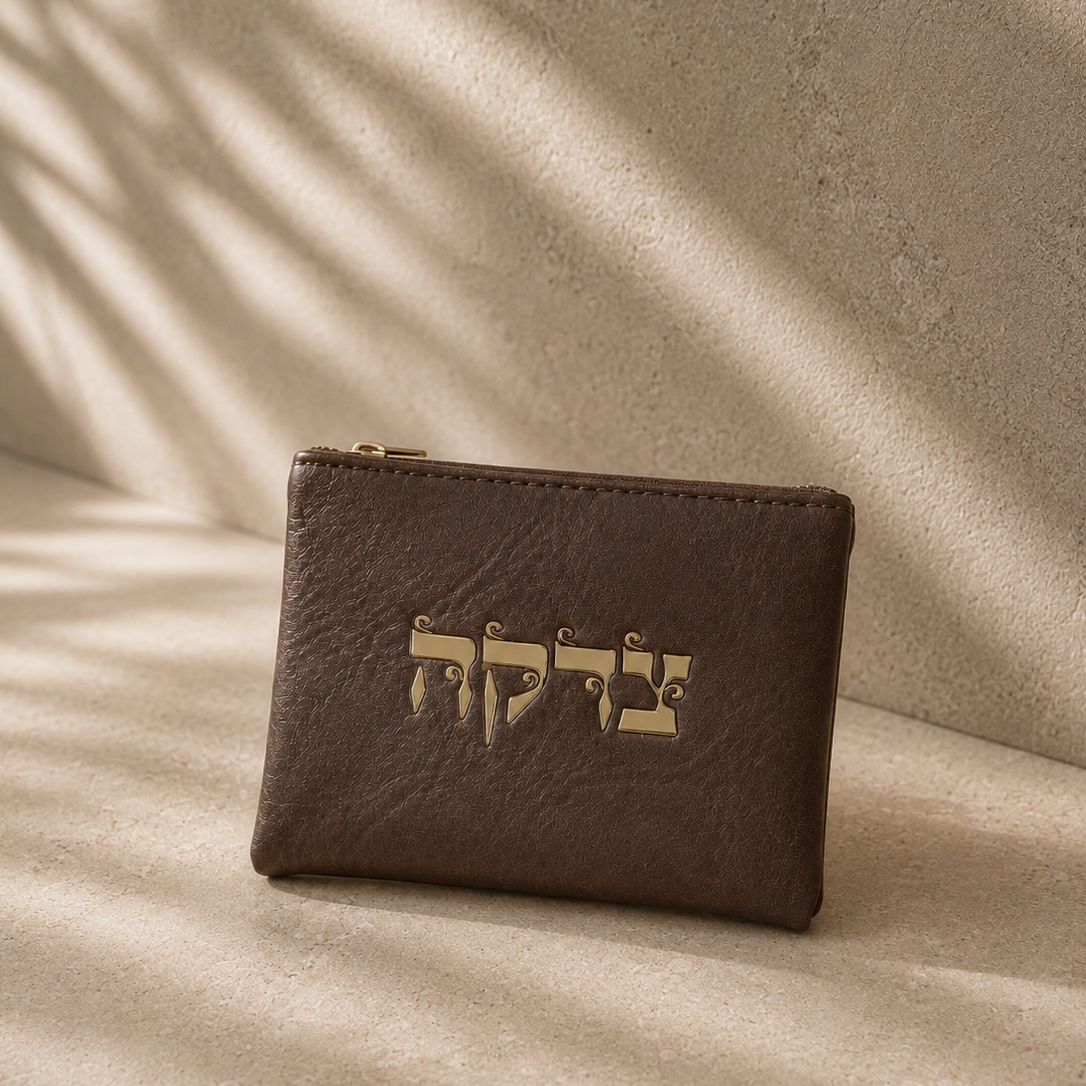 Brown Tzedakah Pouch