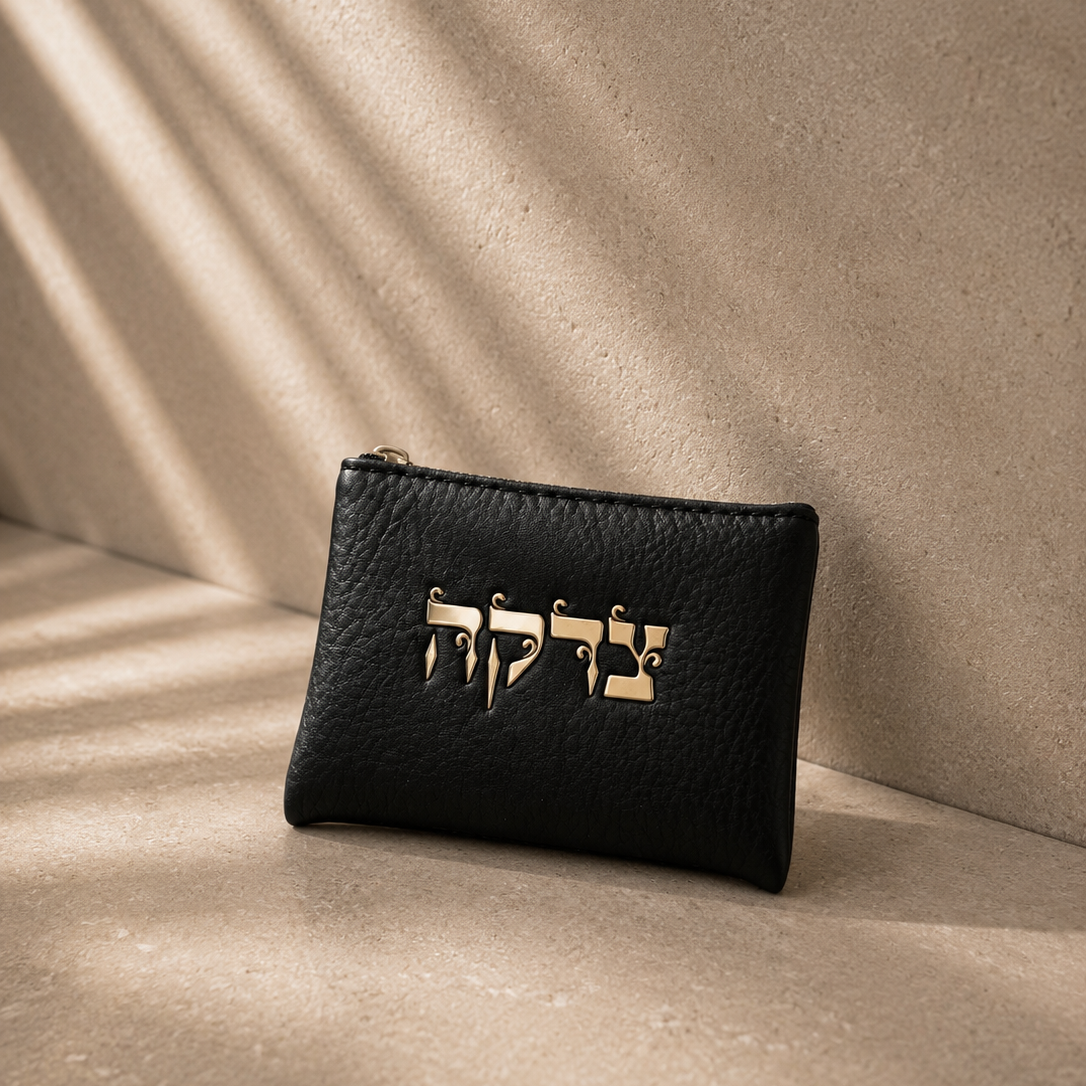 Black Tzedakah Pouch