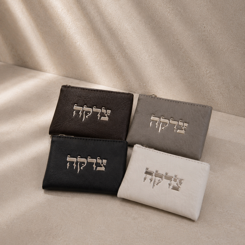 Gray Tzedakah Pouch