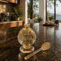 Gold Crystal Honey Pot with Honey Dipper