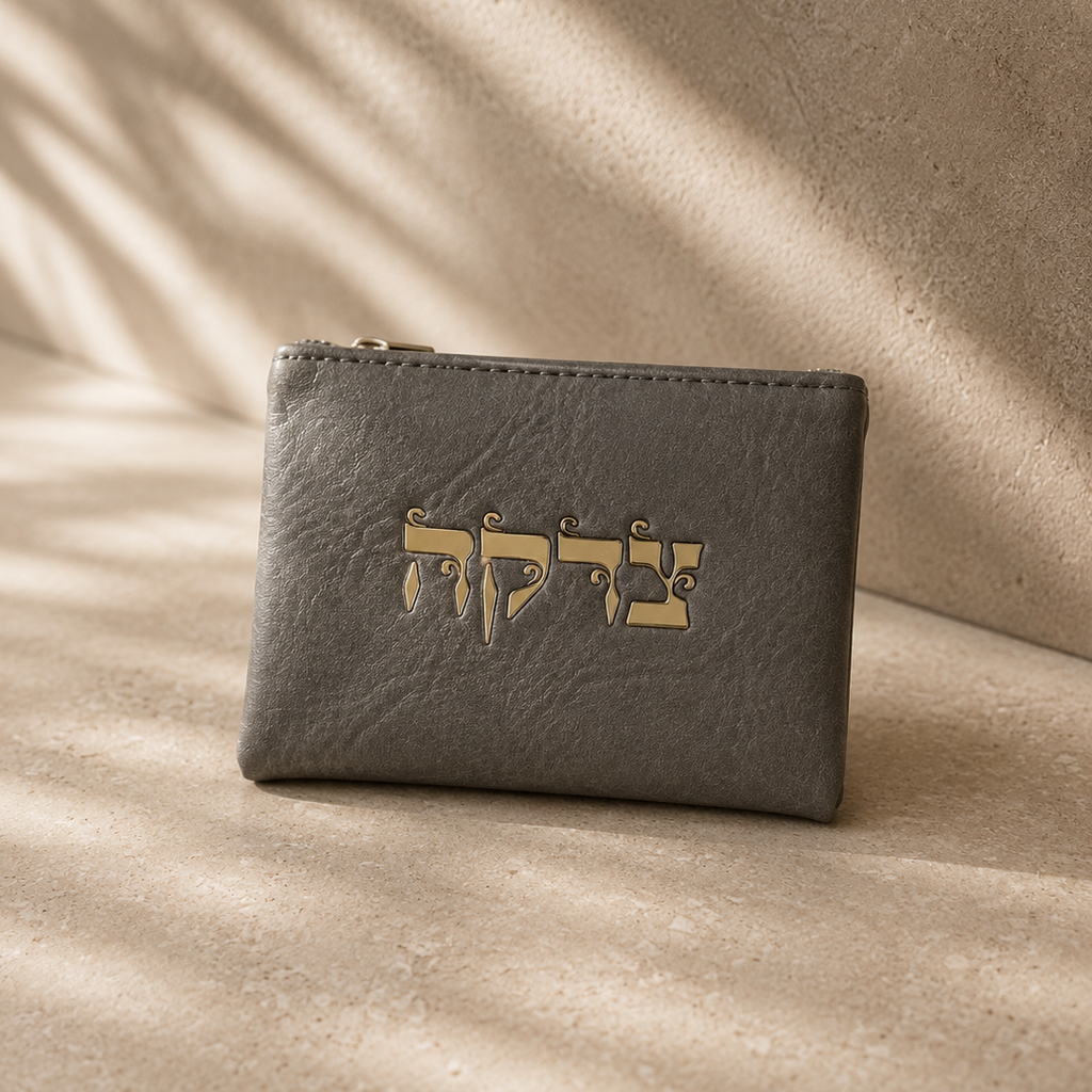 Gray Tzedakah Pouch